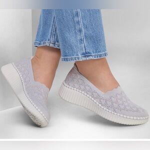 Skechers Wilshire Blvd Gray Washable Lightweight Memory Foam Shoes Slip Ons 8